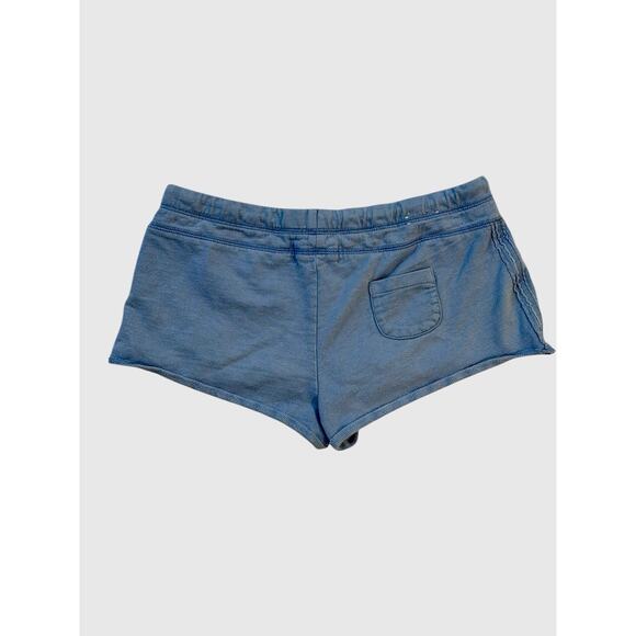Aeropostale Y2K Micro Mini Booty Shorts Womens M Blue Shortie Embroidered Logo - Picture 2 of 10